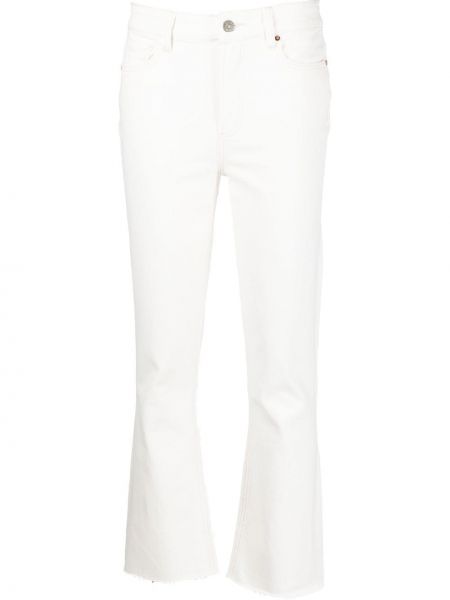 Klasické bavlněné strečové kalhoty s páskem Paige - bílá