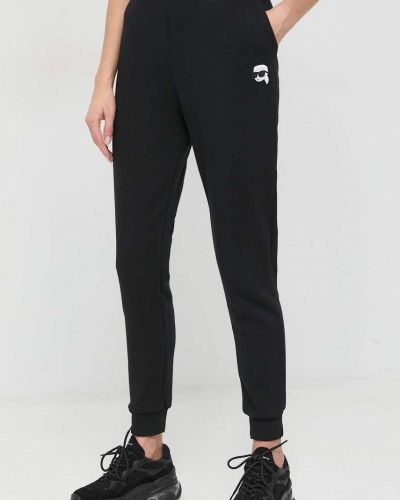 Sportovní kalhoty s aplikacemi Karl Lagerfeld černé