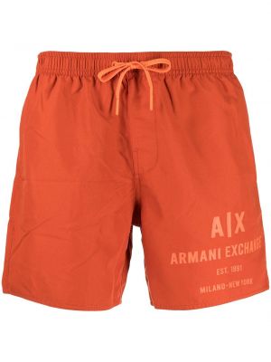 Trykt shorts Armani Exchange oransje