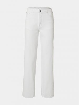 Priliehavé džínsy s rovným strihom Edited biela