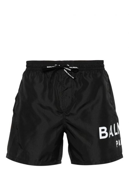 Kratke hlače s potiskom Balmain črna