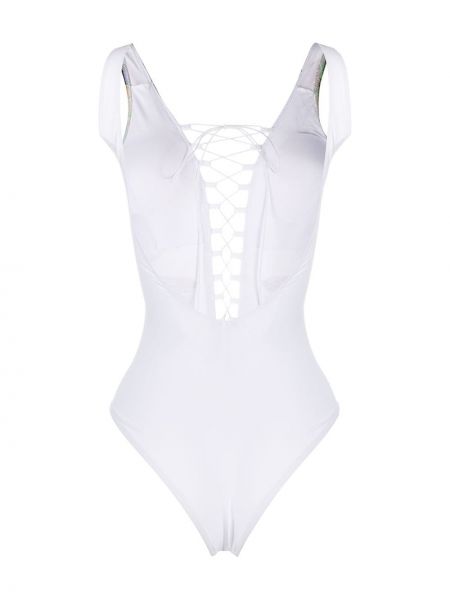 Strój kąpielowy sznurowany koronkowy Noire Swimwear biały
