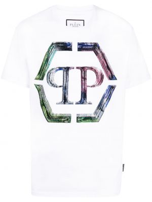 T-krekls ar apdruku Philipp Plein balts