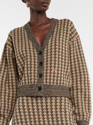 Cardigan di lana in tessuto jacquard Victoria Beckham