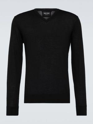 Vlnený sveter Giorgio Armani čierna