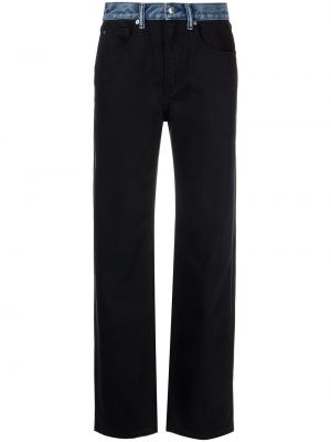 Klasické bavlněné rovné kalhoty s páskem Alexander Wang - černá