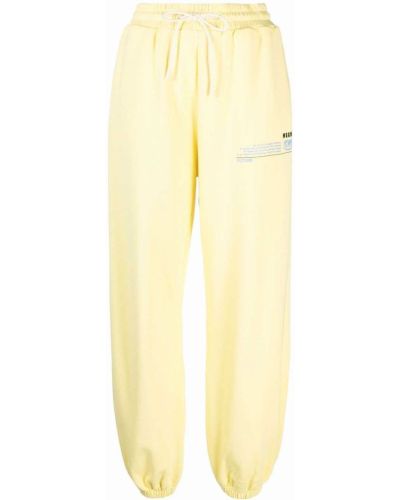 Pantalones de chándal con bordado Msgm amarillo