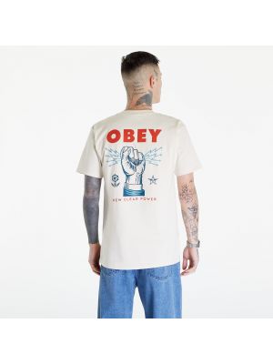 Tričko Obey Clothing béžové