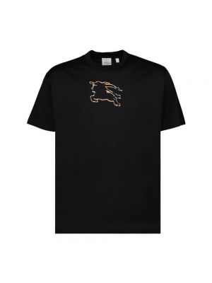 Koszulka z nadrukiem w kratkę Burberry czarna