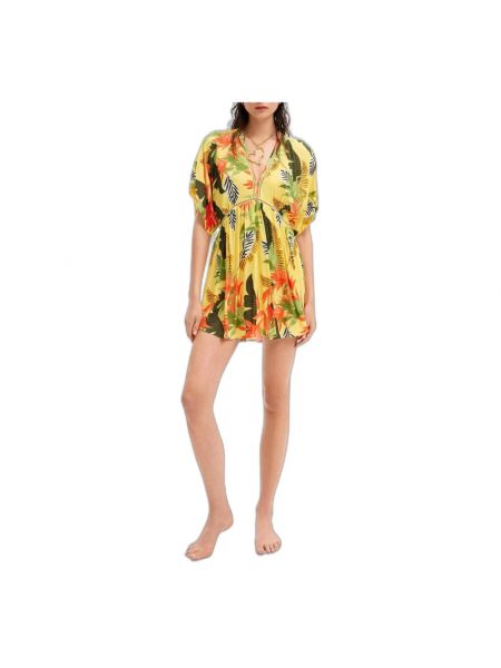 Mini vestido con estampado tropical Desigual