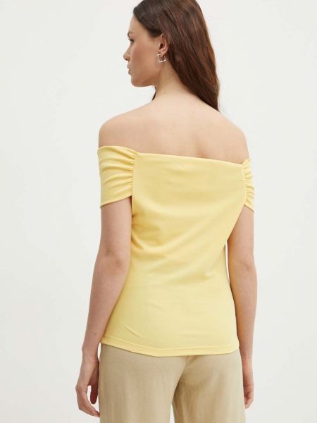 Однотонна блуза Lauren Ralph Lauren жовта