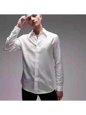 Белая рубашка с длинным рукавом Topman