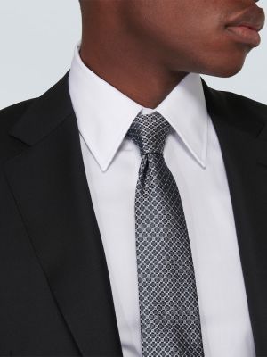 Cravatta di seta con stampa Canali