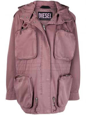 Hette lang jakke Diesel rosa