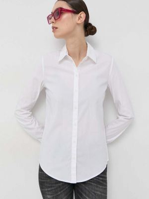 Košile Armani Exchange dámská, bílá barva, slim, s klasickým límcem