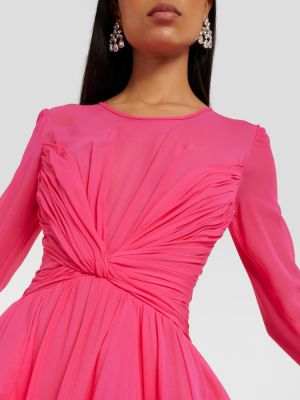 Копринена миди рокля Giambattista Valli розово