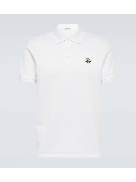 Βαμβακερό polo Moncler λευκό