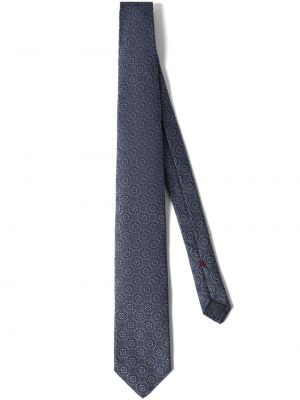 Жакардова копринена вратовръзка Brunello Cucinelli синьо