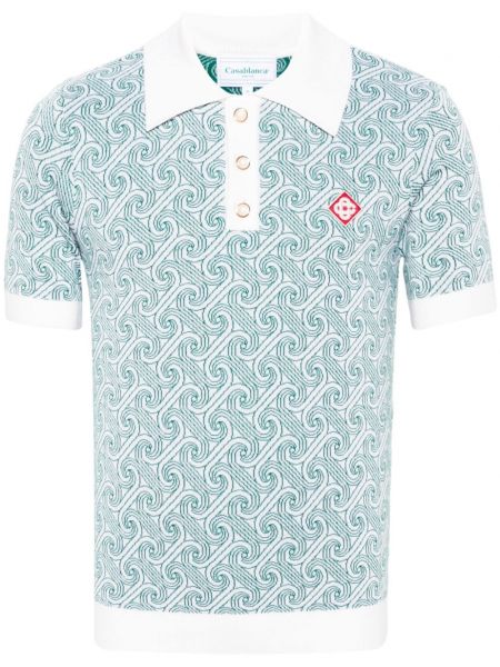 Poloshirt i jacquard stof Casablanca grøn