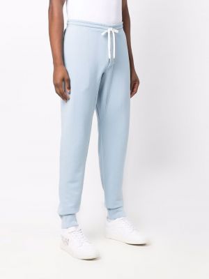 Bavlněné slim fit sportovní kalhoty Tom Ford modré