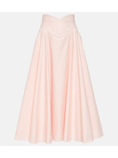 Bavlněné dlouhá sukně Alexander Mcqueen růžové