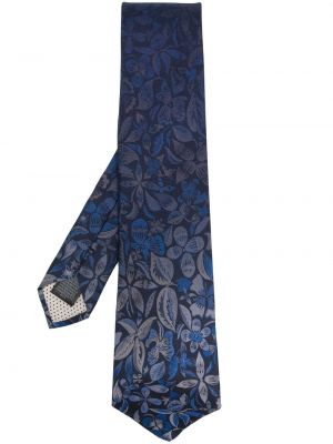Gėlėtas šilkinis kaklaraištis Paul Smith mėlyna