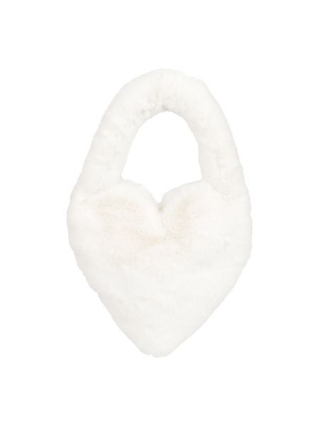 Bolsa de hombro de cuero de cuero sintético con corazón Blumarine blanco