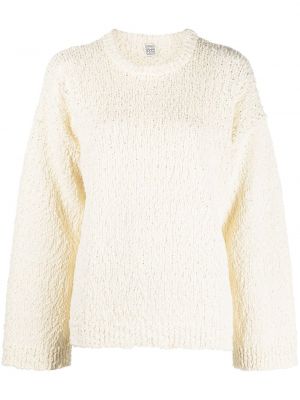 Памучен пуловер Toteme бяло