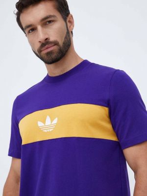 Тениска с дълъг ръкав с принт Adidas Originals виолетово