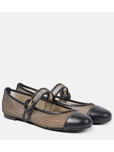 Mesh læder mary jane pumps Aquazzura sort