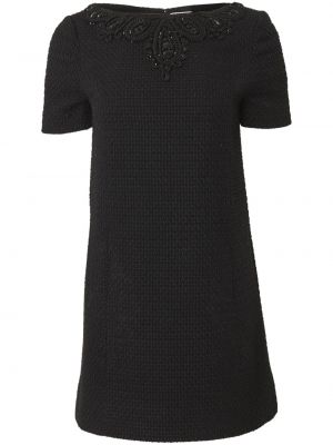 Mini haljina od tvida s kristalima Carolina Herrera crna
