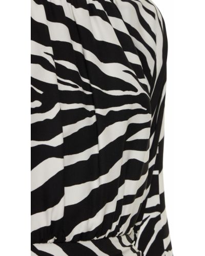 Rochie mini de mătase cu model zebră Dolce & Gabbana negru