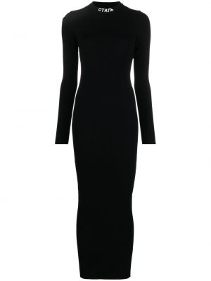 Sukienka długa z wiskozy z nadrukiem z długim rękawem Heron Preston - сzarny