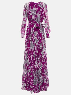 Rochie lunga cu model floral Erdem violet