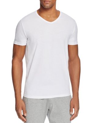 Хлопковая футболка с v-образным вырезом Armani белая