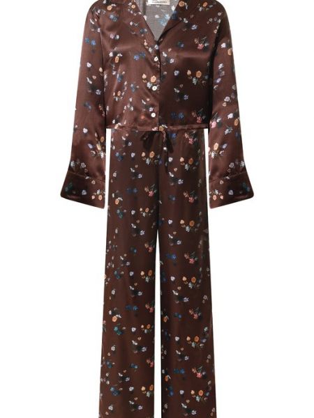 Хлопковая шелковая пижама Any Wowzers коричневая