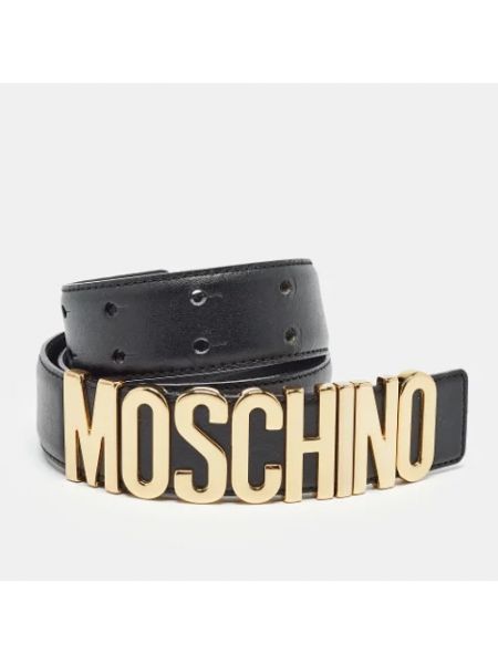 Cinturón de cuero Moschino Pre-owned negro