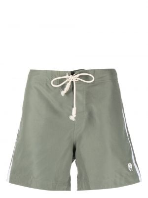 Kratke hlače z vezenjem s črtami Palm Angels zelena