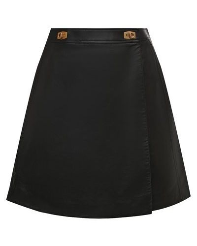 Кожаная шорты юбка Givenchy, черная