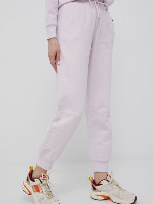 Bavlněné kalhoty Puma 848830 dámské, fialová barva, s potiskem