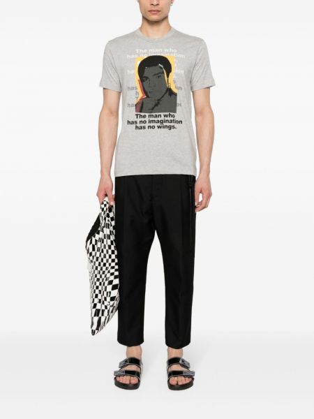 T-shirt avec imprimé slogan à imprimé Comme Des Garçons Shirt gris
