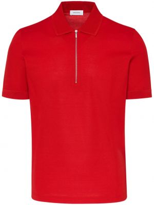 Kokvilnas polo krekls ar rāvējslēdzēju Ferragamo sarkans