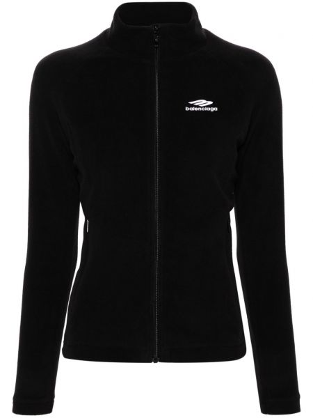Fleecová lyžiarska bunda na zips Balenciaga čierna