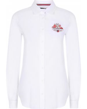 Хлопковая рубашка с логотипом Paul&shark, белая