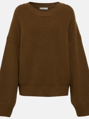 Jersey de cachemir de tela jersey con estampado de cachemira The Row marrón
