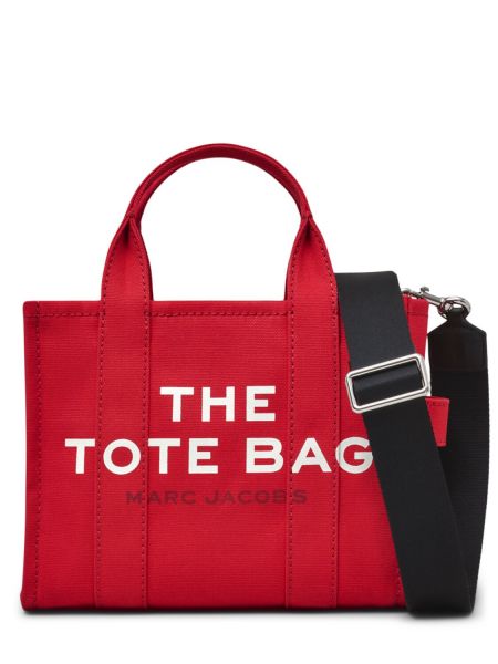 Βαμβακερή τσάντα shopper Marc Jacobs κόκκινο