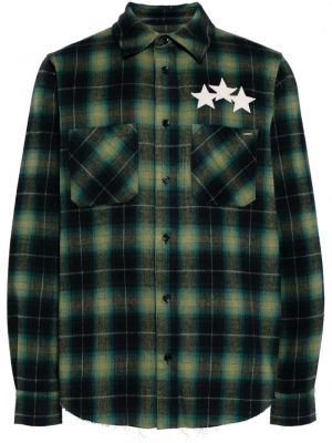 Chemise en cuir à motif étoile Amiri vert