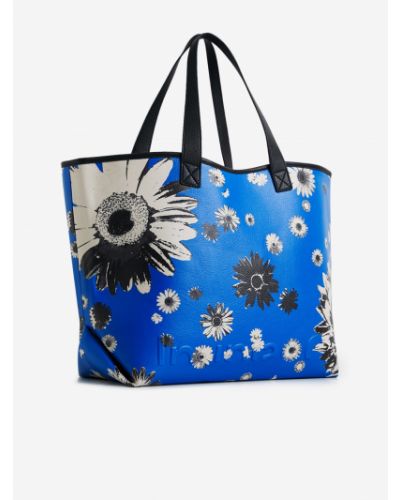 Obojstranná nákupná taška Desigual modrá