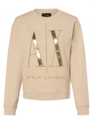 Bluza bawełniana Armani Exchange beżowa