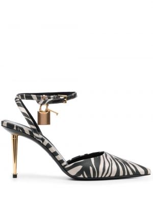 Pantofi cu toc cu imagine cu model zebră Tom Ford